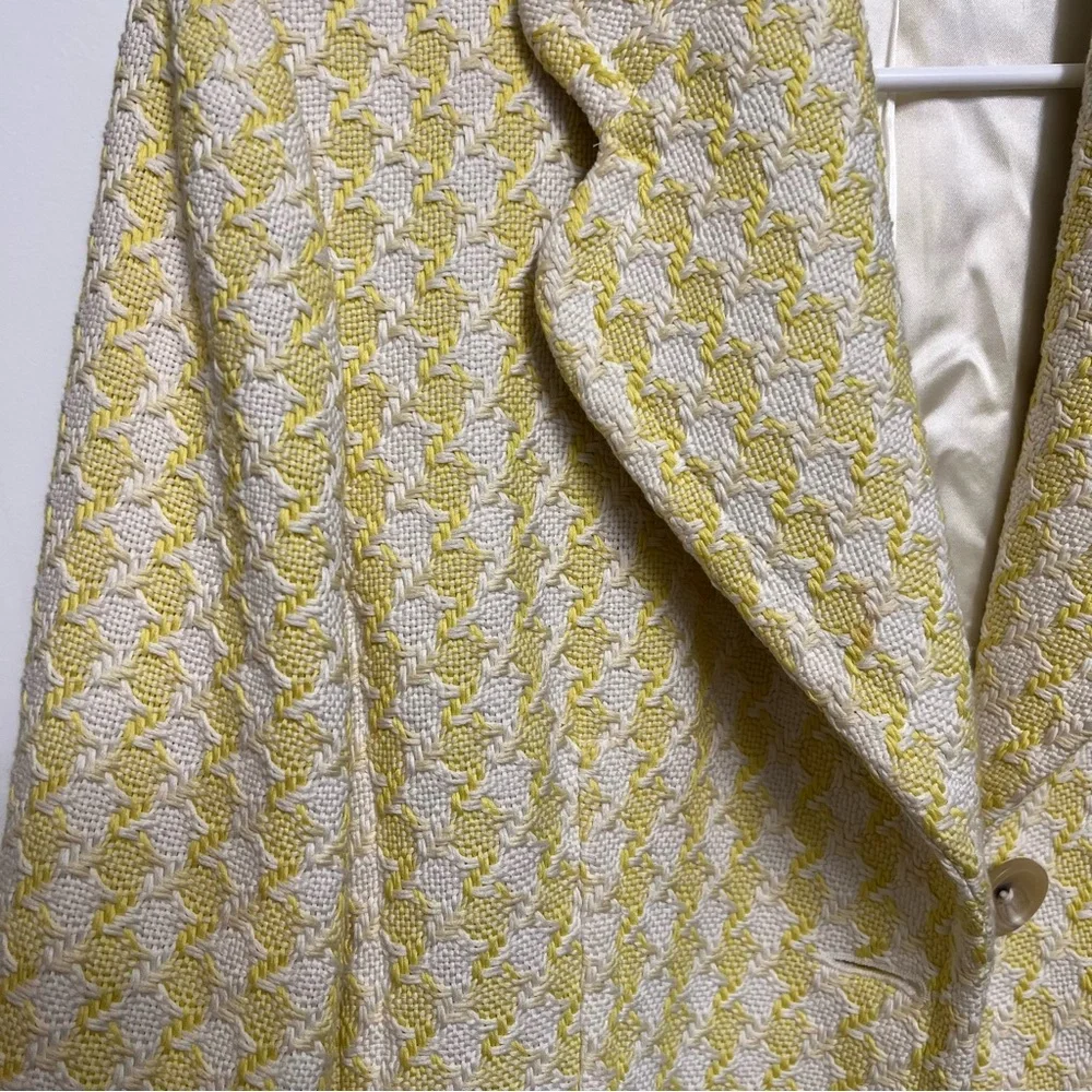 Banana Republic Yellow and White Trench Coat - Picture 6 of 7